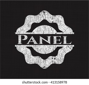 Panel chalk emblem written on a blackboard