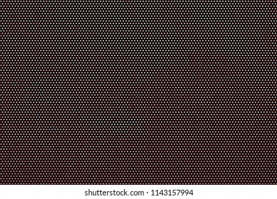 Panel with circles, dots, points of different shades of Golden color. Halftone effect. Digital gradient. Luxury background. Texture of gold metal. Vector illustration