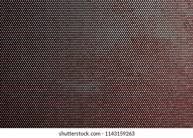 Panel with circles, dots, points of different shades of Golden color. Halftone effect. Digital gradient. Luxury background. Texture of gold metal. Vector illustration