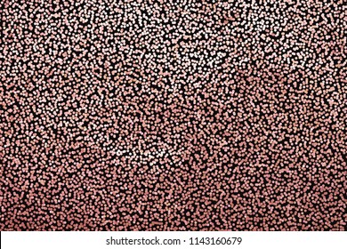 Panel with circles, dots, points of different shades of Golden color. Halftone effect. Digital gradient. Luxury background. Texture of gold metal. Vector illustration