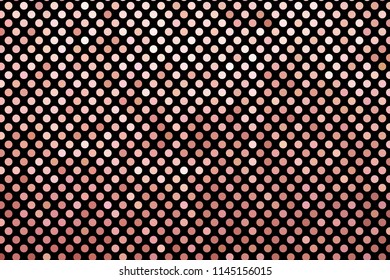 Panel with circles, dots, points of different shades of Golden color. Halftone effect. Digital gradient. Luxury background. Texture of gold metal. Vector illustration