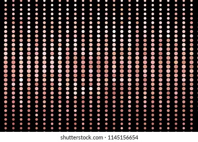 Panel with circles, dots, points of different shades of Golden color. Halftone effect. Digital gradient. Luxury background. Texture of gold metal. Vector illustration