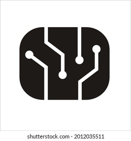icono de logotipo plano de circuito de panel