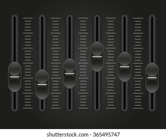 panel console sound mixer vector illustration on black background