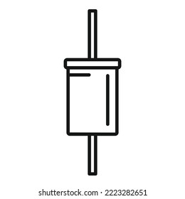 Panel diode icon outline vector. Semiconductor light. Resistor power