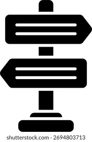Panel direction vector design in modern style, road guide and route signage concept, navigation map illustration. Glyph Icon
