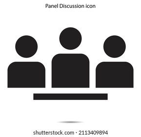 Panel Discussion Icon Vector Illustration Graphic On Background