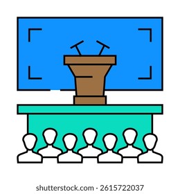 panel discussion line icon vector. panel discussion sign. isolated symbol illustration