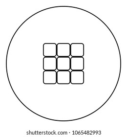 Panel enter icon black color in circle