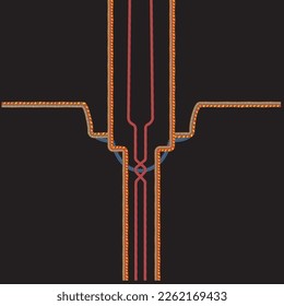 Panel ethnic design with geometric borders.