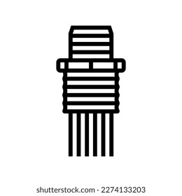 panel feed wire cable line icon vector. panel feed wire cable sign. isolated contour symbol black illustration