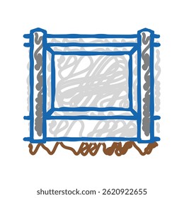 vetor de esboço de ícone de doodle da cerca do painel. sinal de cerca do painel. ilustração de símbolo isolado