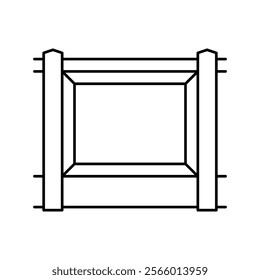panel fence line icon vector. panel fence sign. isolated contour symbol black illustration