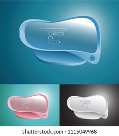 ?omputer panel with futuristic design. Set of multi-colored vector illustrations