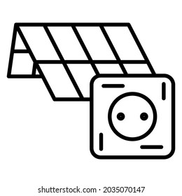 A panel for generating electricity from solar energy. Ecological renewable energy. Icon, vector, outline, isolated, 48x48 pixel.