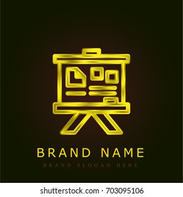 Panel golden metallic logo