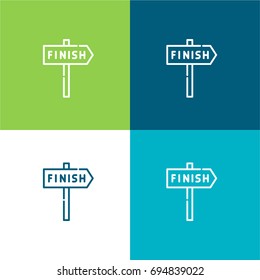 Panel green and blue material color minimal icon or logo design