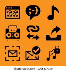 panel, half, digital, hyperlink, phone and icon icon vector set. Flat vector design with filled icons. Designed for web and software interfaces