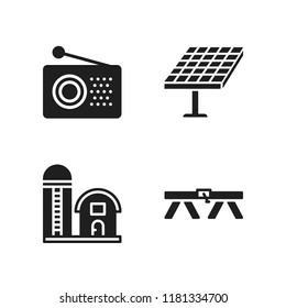 panel icon. 4 panel vector icons set. cut, solar panel and radio icons for web and design about panel theme