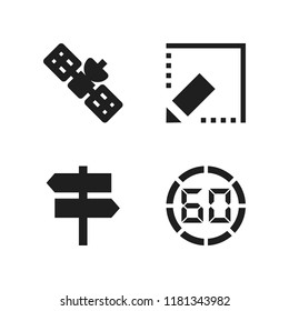 panel icon. 4 panel vector icons set. digital display, two opposite arrows signal and edit icons for web and design about panel theme