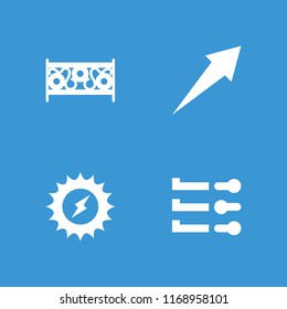 Panel icon. collection of 4 panel filled icons such as fence, slider, solar energy. editable panel icons for web and mobile.