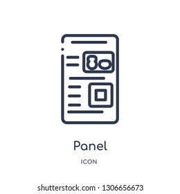 panel icon from museum outline collection. Thin line panel icon isolated on white background.