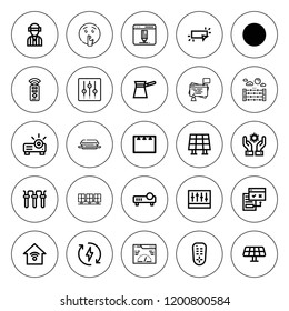 Panel icon set. collection of 25 outline panel icons with button, billboard, browser, browsers, controls, fence, eco energy, hot dog, filter, levels icons. editable icons.