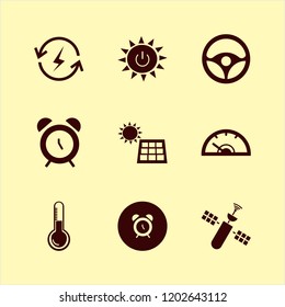 panel icon. panel vector icons set renewable energy, satellite, temperature and solar panel
