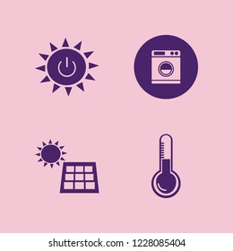 panel icon. panel vector icons set solar panel, temperature, solar power and washer