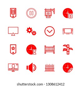 panel icons set with signs, fence and sign vector set