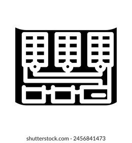 panel installation solar glyph icon vector. panel installation solar sign. isolated symbol illustration