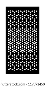 Panel for laser cutting. Vector template for carving of interior partition. Ratio 1:2