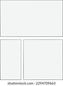 panel layout of strip comic and manga. vector page with empty space ready to use. storyboard copy space  for graphic design creation and comic book.