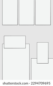 panel layout of strip comic and manga. vector page with empty space ready to use. storyboard copy space  for graphic design creation and comic book.