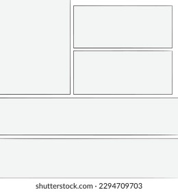 panel layout of strip comic and manga. vector page with empty space ready to use. storyboard copy space  for graphic design creation and comic book.