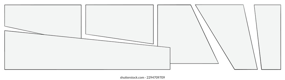 panel layout of strip comic and manga. vector page with empty space ready to use. storyboard copy space  for graphic design creation and comic book.