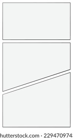 panel layout of strip comic and manga. vector page with empty space ready to use. storyboard copy space  for graphic design creation and comic book.