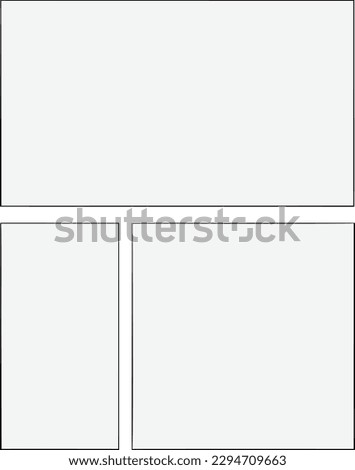 panel layout of strip comic and manga. vector page with empty space ready to use. storyboard copy space  for graphic design creation and comic book.