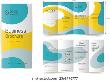 Panel leaflet four fold brochure template modern elegant design