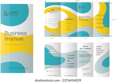 Panel leaflet four fold brochure template modern elegant design