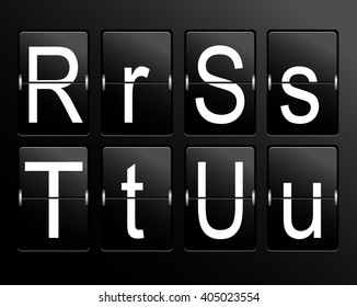 Panel, machanic looking retro letters. Vector art.