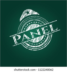 Panel on blackboard