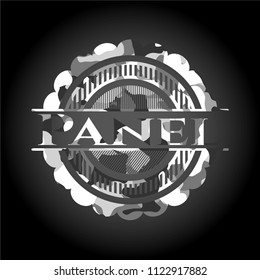 Panel on grey camouflage pattern