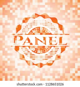 Panel orange mosaic emblem with background