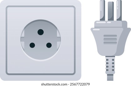 Panel power electrical socket vector illustration