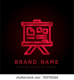 Panel red chromium metallic logo