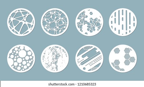 panel for registration of the decorative surfaces. Abstract circles, balls. Vector illustration of a laser cutting. Plotter cutting and screen printing