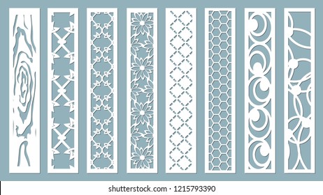 panel for registration of the decorative surfaces. Abstract strips, lines, panels. Vector illustration of a laser cutting. Plotter cutting and screen printing