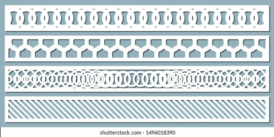 panel for registration of the decorative surfaces. Abstract strips, lines, panels. Vector illustration of a laser cutting. Plotter cutting and screen printing.