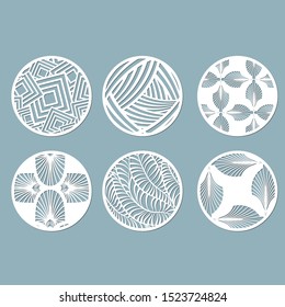 panel for registration of the decorative surfaces. Abstract circles, balls. Vector illustration of a laser cutting. Plotter cutting and screen printing.